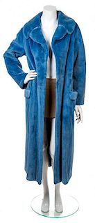 * An Unlabeled Blue Sheared Mink Coat, No Size.