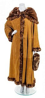 * A Fendi Rust Shearling Coat, Coat Size 42.