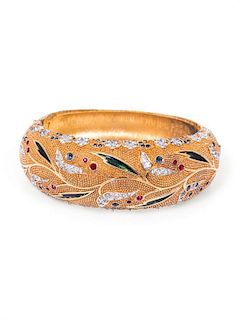 A Jomaz Goldtone and Faux Jewel Embellished Bracelet,