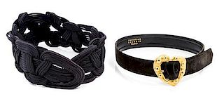 * A Pair of Designer Belts, 26" x 2.75" and Adjustable Length: 23-25" x 1.25"