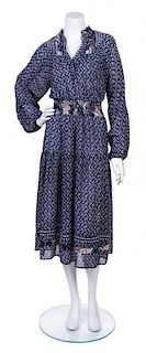 A Diane Fres Navy Patchwork Dress, No Size.