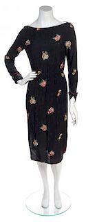 A Gentillesse Bonwit Teller Floral Silk Dress, Dress Size P.
