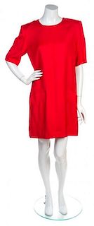 A Givenchy Red Linen Dress, No Size.