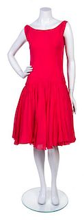 An Unlabeled Red Cocktail Dress, No Size.