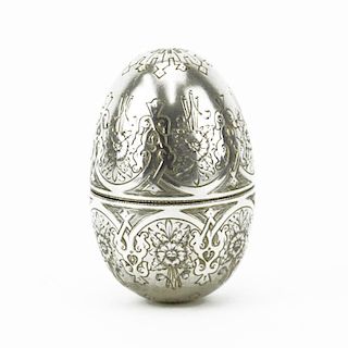 An 1886 Imperial Russian Silver Egg