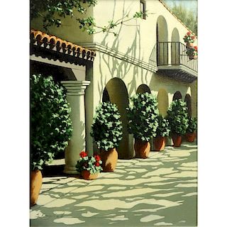 Cheryl English, American  (b.1945) Oil on canvas "Villa"