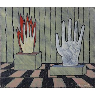 Mimmo Paladino, Italian (b 1948) Oil on card "Abstract"