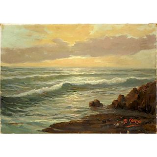 S. Rossi (20th Century) Oil on Canvas "Seascape"