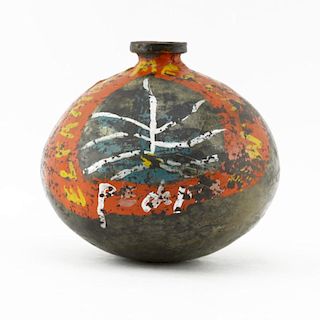 19/20th Century Mexican Barro Negro Mezcal Pottery Vase