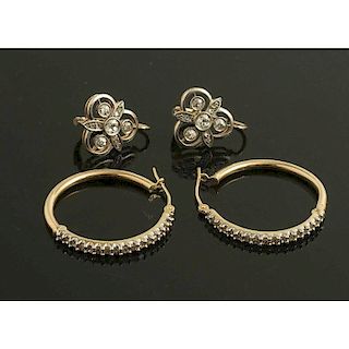 Two Pairs Diamond Earrings