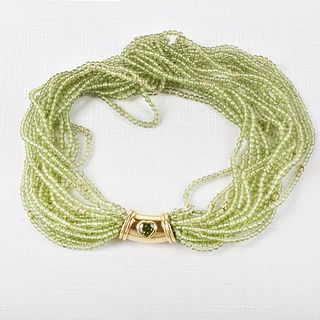 Peridot and 18K Necklace