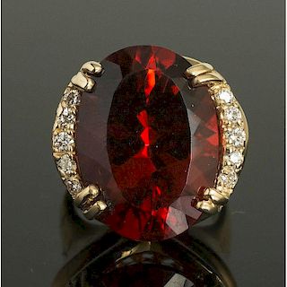 Sunstone Diamond Ring