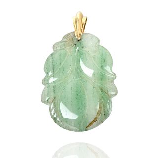 Chinese Jade and 14K Pendant