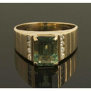 Green Fluorite 14k Gold Ring