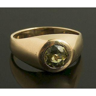 Green Tourmaline 14k Gold Ring