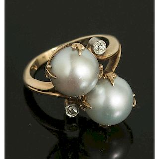 Pearl Diamond 14k Ring