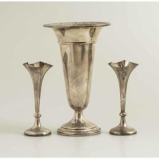 3 Weighted Sterling Silver Vases