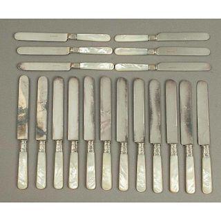 18 Assorted Mother of Pearl Handled Knives