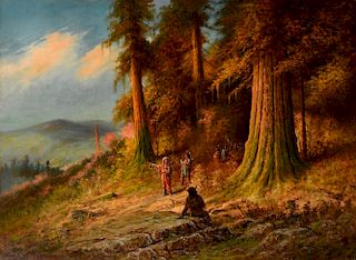 Astley Cooper (1856-1924) Hunting in the Redwood Forest 1910
