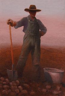 Gary Ernest Smith (b. 1942) Man with Potato Shovel