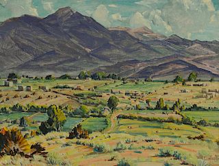 Gustave Cimiotti (1875-1969) Talpa on the Hill, New Mexico