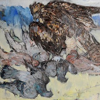 Leon Gaspard (1882-1964) Eagle and Pigeons