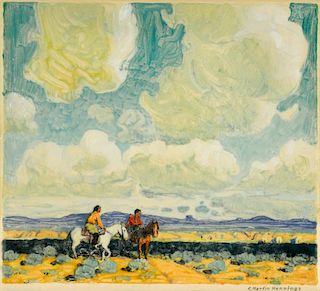 E. Martin Hennings (1886-1956) Indians of the Prairie