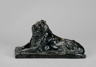 Paul Wyland Bartlett (1865-1925) Reclining Lion modeled ca. 1892-93, cast