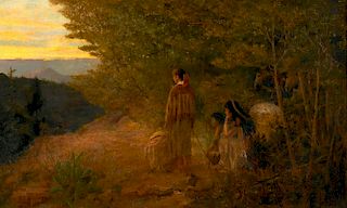 Alexander Harmer (1856-1925) Watching the Signal Fires at Sunset ca. 1890