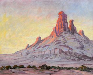 Phillip H. Barkdull (1888-1968) Desert Sunset 1933