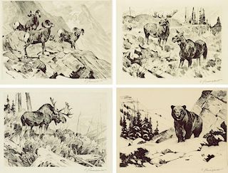 Carl Rungius (1869-1959) Collection of 43 Etchings