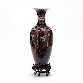 Large Japanese Cloisonn- Floor Vase with Phoenixes