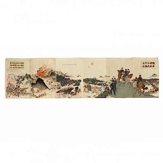 Six Panel Russo-Japanese Battle Print by Utagawa Kokunimasa (1874-1944)