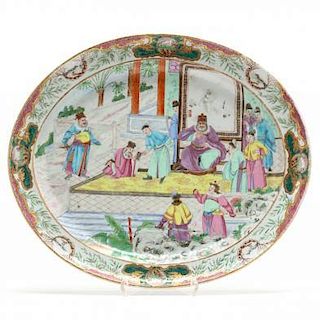 Rare Chinese Export Porcelain Rose Mandarin Platter