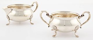 Artcraft Silver Creamer and Sugar Bowl Marked Sterling x71