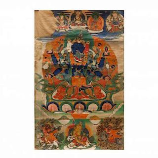 A Tibetan Thangka of Guhyasamaja