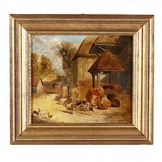 John Frederick Herring Sr. (British, 1795-1865), A Farmyard Scene