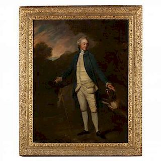 att. Benjamin Wilson (English, 1721-1788), Portrait of a Man with a Dog