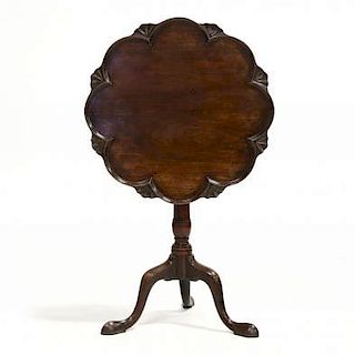 George II Carved Mahogany Tilt-Top Tea Table