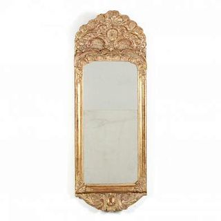 A Highly Carved and Gilded French Wall Mirror