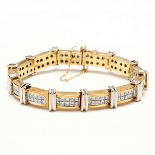 18KT Two Color Gold and Diamond Bracelet