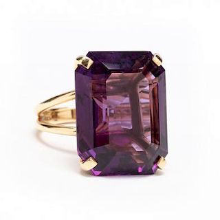 14KT Gold and Amethyst Ring