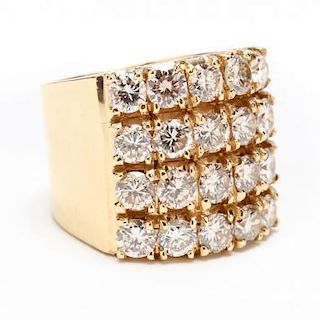 14KT Gold and Multi Diamond Wide Band