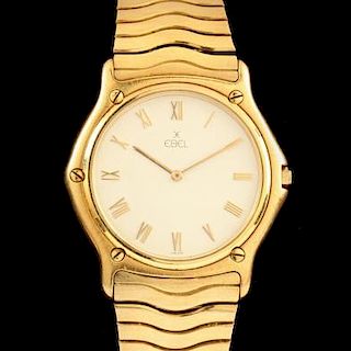 Gent's 18KT Gold Classic Wave Watch, Ebel