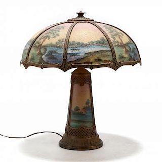Reverse Painted Table Lamp