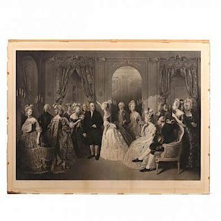 William O. Geller (Br., 1804-1881) after Baron Jolly, A Rare Artist's Proof of <i>Franklin's Reception at the Court of France