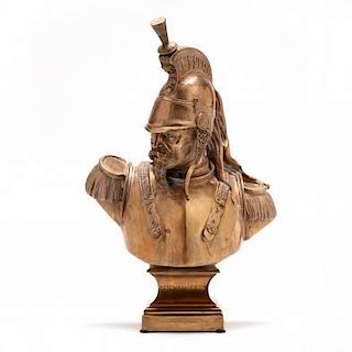 A Copper Bust of a French Calvary Officer