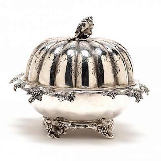 A Boston Coin Silver Butter Dish with Cover