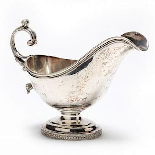 A New York Coin Silver Sauce Boat