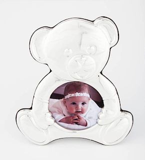 Sterling Silver and Mahogany Baby Frame